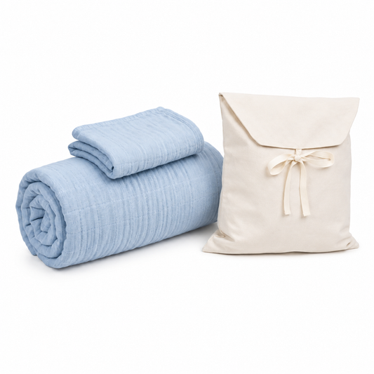 Ręczniki Bambusowe 4-warstwowe 150x90 + 30x30 zestaw Soft everyday z torbą