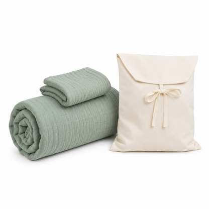 Ręczniki Bambusowe 4-warstwowe 150x90 + 30x30 zestaw Soft everyday z torbą