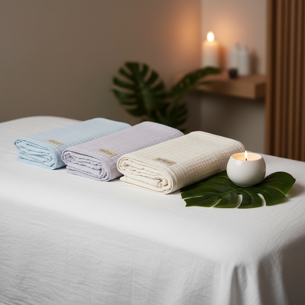 Ręczniki na łóżku SPA